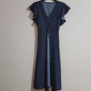 Blue Short Sleeve Button Up Dress [Size M]